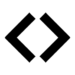 Black double arrow symbol resembling coding brackets