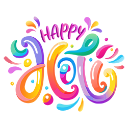 Colorful Happy Holi Text PNG Featured image