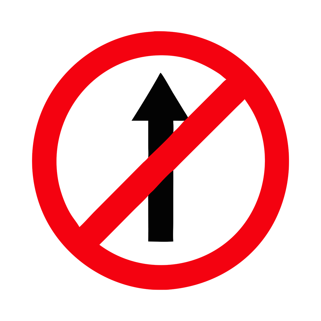 No Entry Sign PNG with red background and black restricted symbol.