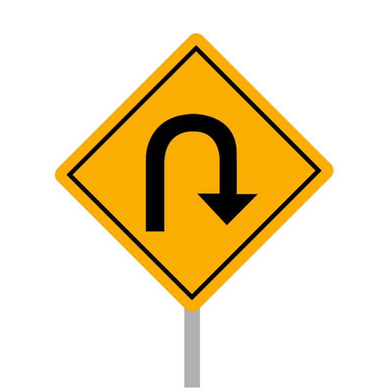 U Turn Sign PNG – Road Safety and Navigation Symbol | Arrow PNG