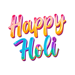 Vibrant Happy Holi Text PNG 250