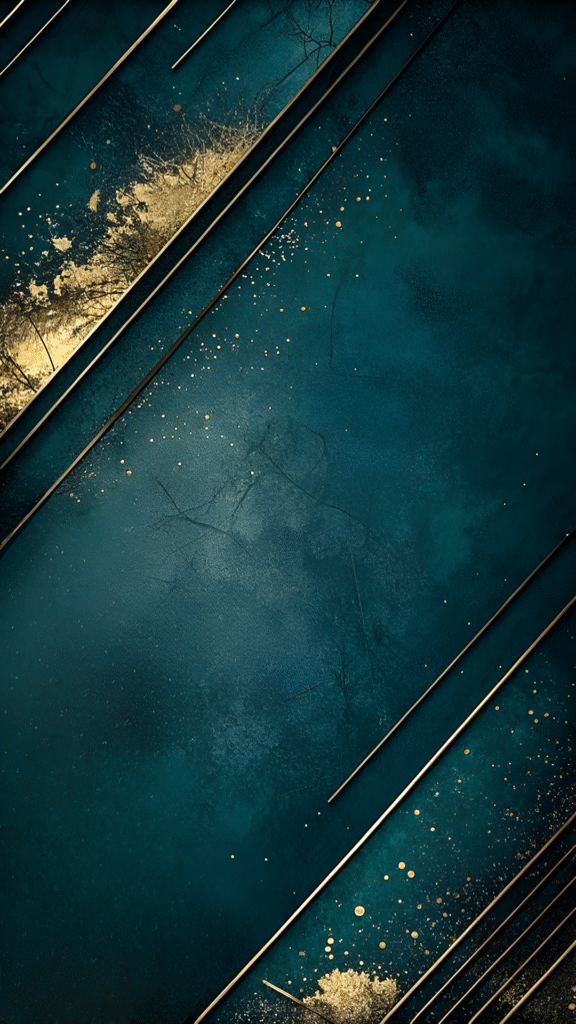 Luxury teal gold abstract background PNG with elegant diagonal golden lines
