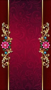 Ornate blank wedding invitation card template