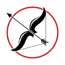 Symbolic Bow Arrow PNG with Red Circle