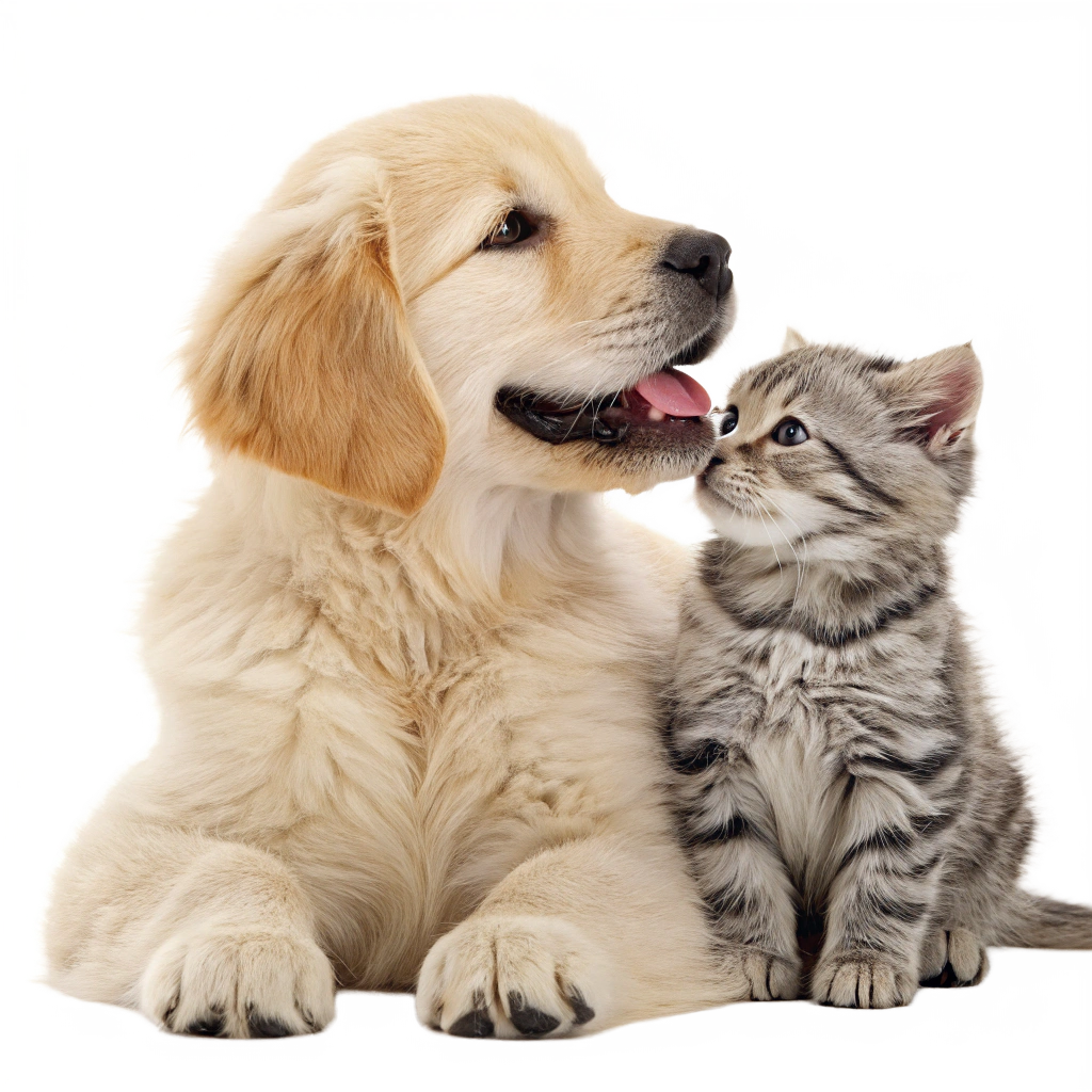 Cute dog and cat PNG with transparent background