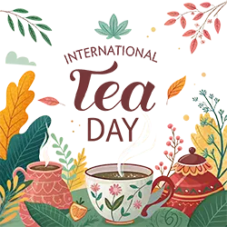 Featured International Tea Day Banner Poster Illustration PNG