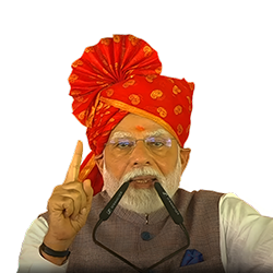 Transparent image of Prime Minister Modi with traditional Rajasthani turban