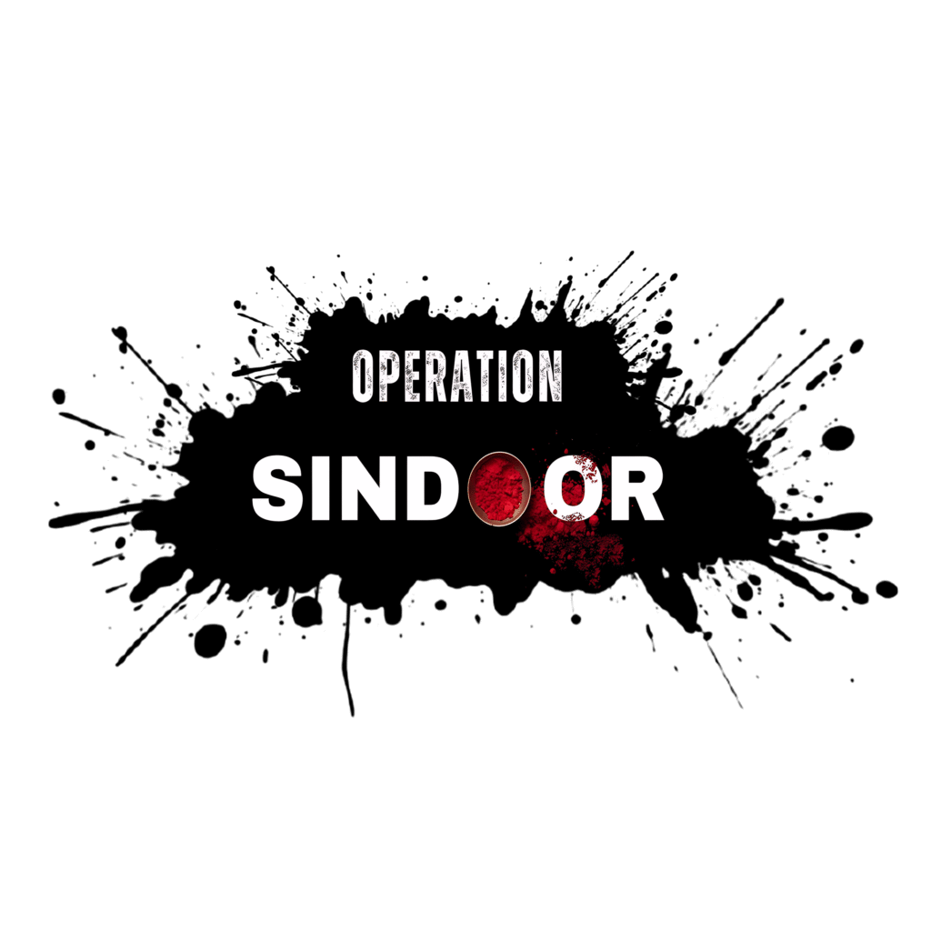 Operation Sindoor PNG text with red powder splash effect