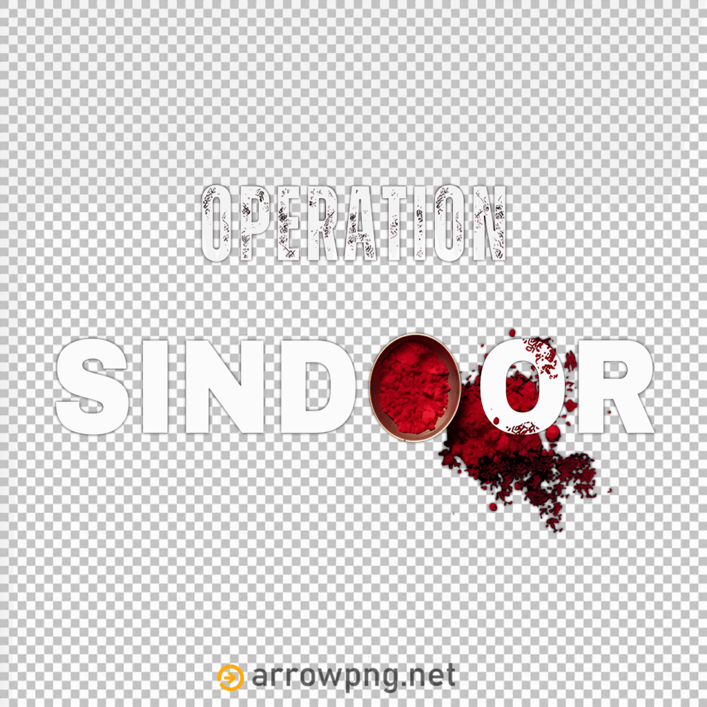Operation Sindoor PNG text with transparent background for patriotic designs