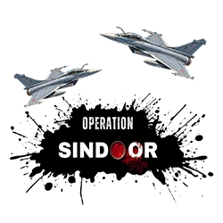 Operation Sindoor logo PNG with Rafale jets and transparent background.
