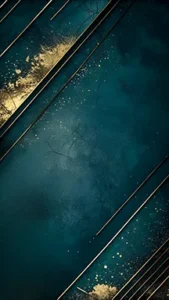 Elegant abstract PNG background in teal and gold