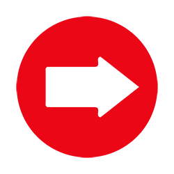 Red Arrow with Circular Pointer PNG Design