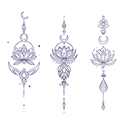 Floral tattoo for women PNG with transparent background