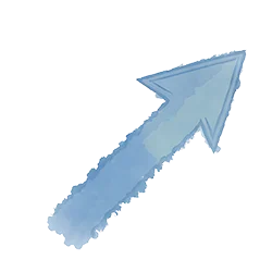 Featured Watercolor Arrow PNG in blue hand-drawn style
