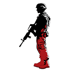 Silhouette army soldier with rifle PNG