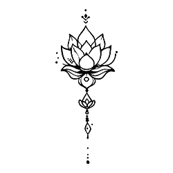 Lotus back tattoo for women PNG with transparent background