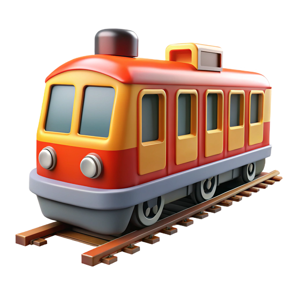 High-resolution 3D train PNG image with transparent background
