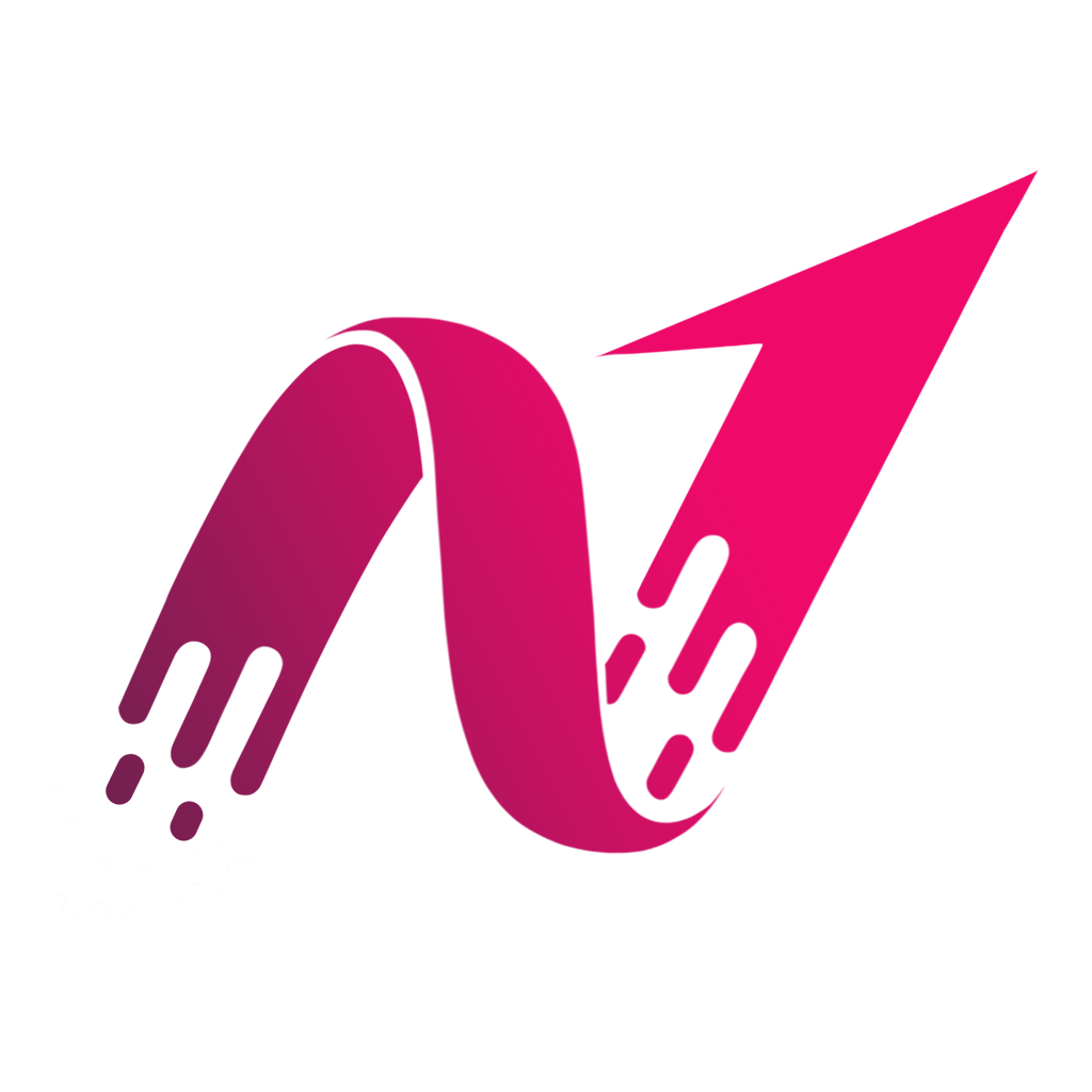 Stylish N Letter Logo PNG with pink gradient background