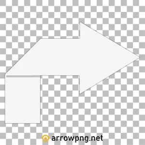 Transparent white arrow icon folded right