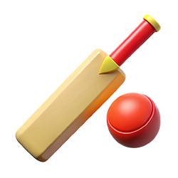 Featured cricket bat and ball PNG design