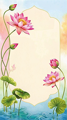 elegant flower invitation card background with water and lotus