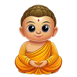 Cute Gautam Buddha meditating cartoon illustration