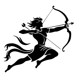 Archer silhouette PNG – bow and arrow in action