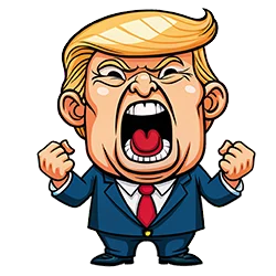 Hilarious Angry Trump Cartoon Image for Political Humor