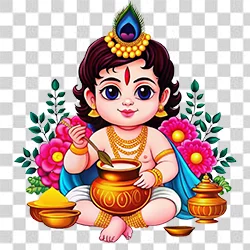 Bal Krishna transparent PNG Janmashtami image