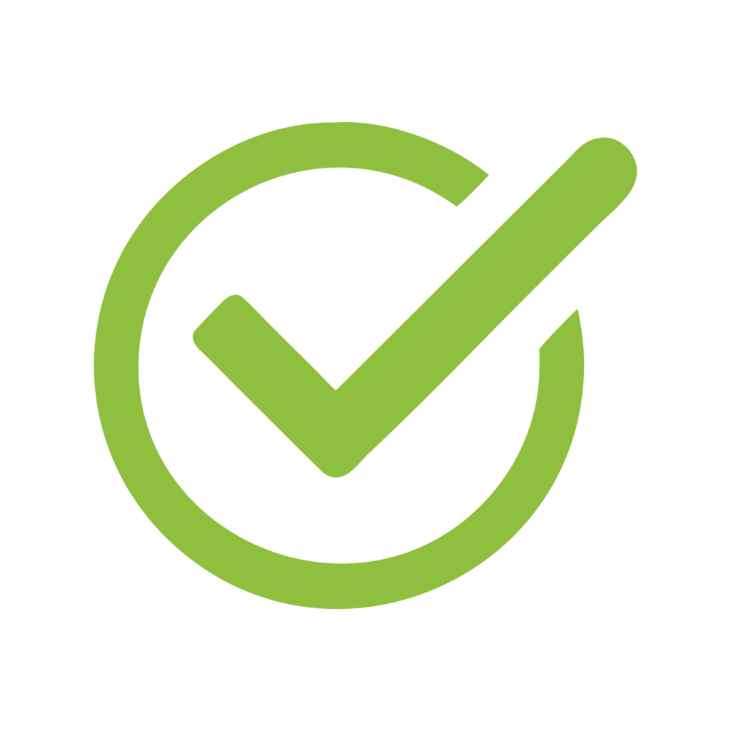 Green right mark bullet icon PNG with transparent background