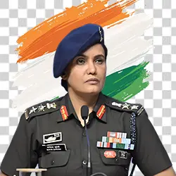 Inspirational Sofiya Qureshi photo PNG in army uniform