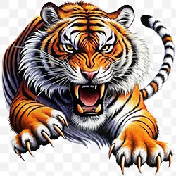 Transparent Tiger PNG photo for design