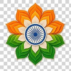 Tricolor Lotus Rangoli for 15 August Independence Day