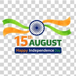 Independence Day 15 August logo PNG with tricolor design