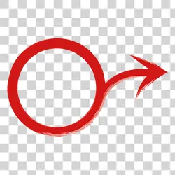 Transparent clickbait red circle with arrow PNG
