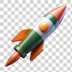 3D Rocket in Indian Tricolor for Independence Day