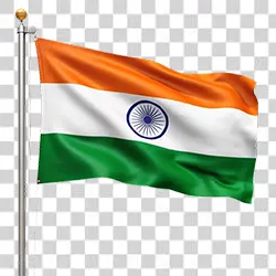 Indian national flag with transparent background PNG