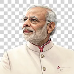 Narendra Modi portrait PNG for creative use
