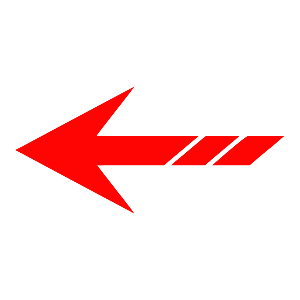 Red left arrow PNG transparent background