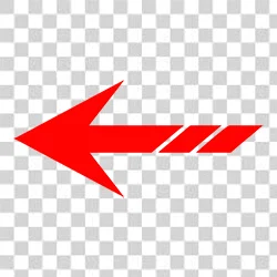 Transparent red left arrow PNG graphic