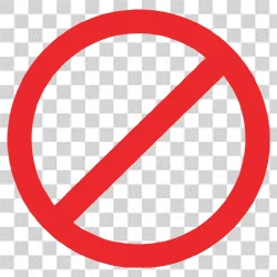 Red prohibition circle icon with slash