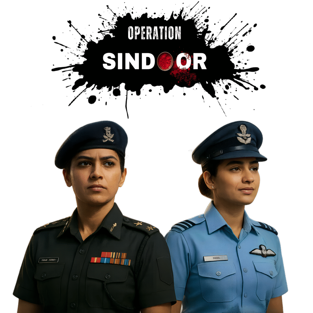 Indian Women Army Officers Operation Sindoor poster PNG