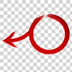 Red Clickbait Arrow and Circle PNG design