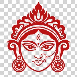 Durga Face Transparent PNG for Navratri