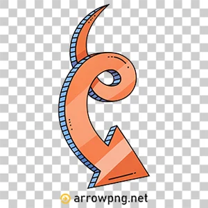 Home 11 Curved 3D orange arrow transparent PNG