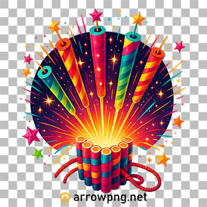 Colorful Diwali Fireworks PNG Clipart