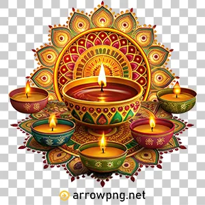 High Resolution Diya PNG for Diwali festival design