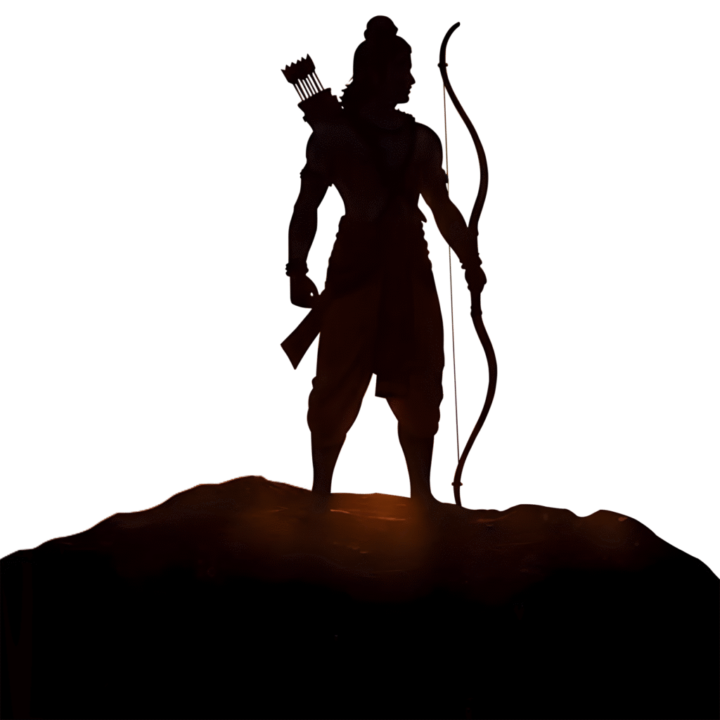 Jai Shree Ram PNG Black Silhouette transparent download