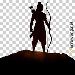 Artistic Jai Shree Ram Black Silhouette PNG featured image