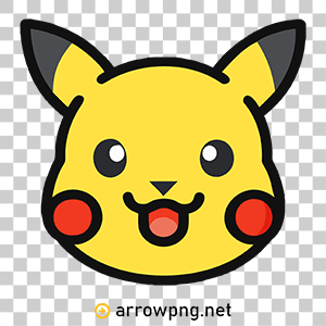 Home 6 Cute cartoon Pikachu face PNG for Pokemon fans